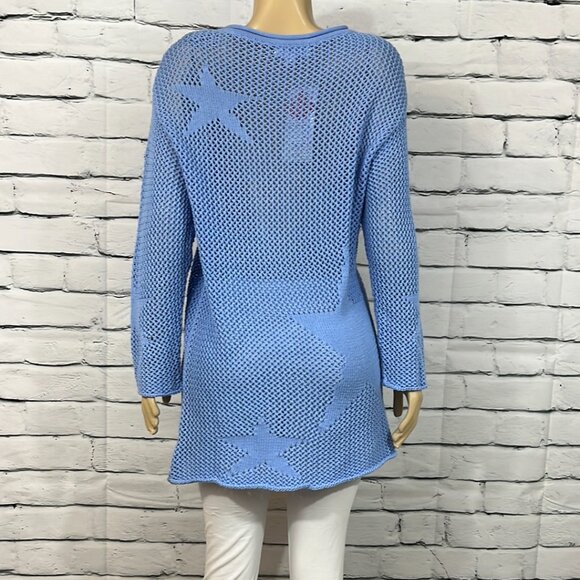 NWT Cotton Country Sweater Womens Medium Rolled Neck Open Knit Relaxed - Picture 6 of 9